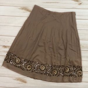 Magaschoni beaded sequin tea length skirt